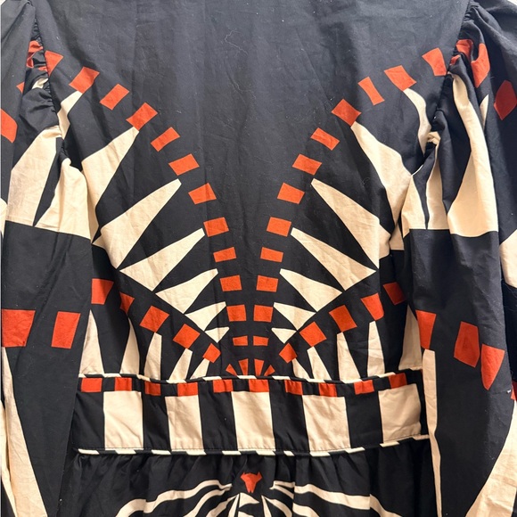 FARM Rio Black & Cream Graphic Button-Front Maxi Dress with Red Accents - Picture 13 of 15